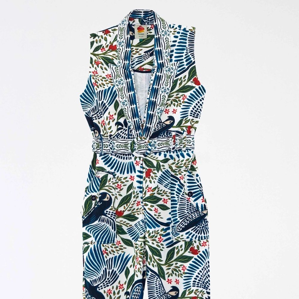 Off White Macaw Flight Canvas Jumpsuit- NWT